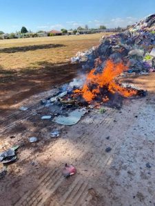 Truck fire prompts recycling warning