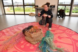 Basket weaving session