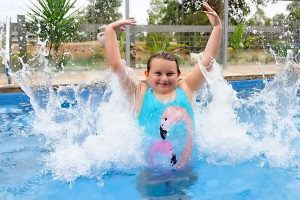 Pool fence, safety warning