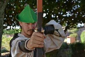 Robin in the hood at Kryal Castle